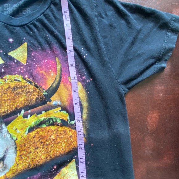 Black Matter Taco Cat T-Shirt Humor Animal Sarcastic Space Small - Picture 4 of 5